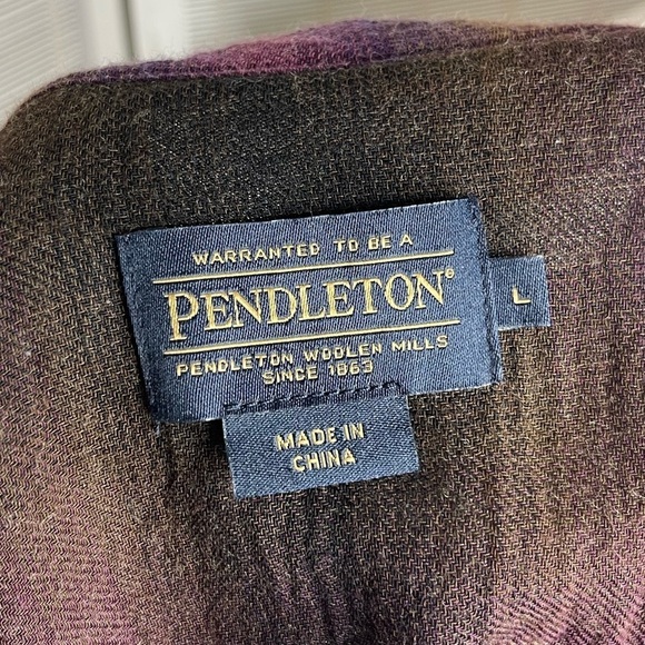 Pendleton Plaid Lightweight Button-Down Shirt Multicolor Size L - Picture 7 of 8